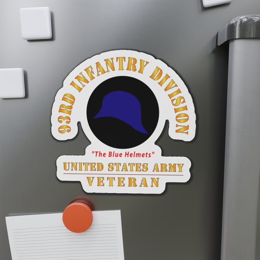Die-Cut Magnets - Army - SSI - 93rd Infantry Division - The Blue Helmets - US Army Veteran X 300