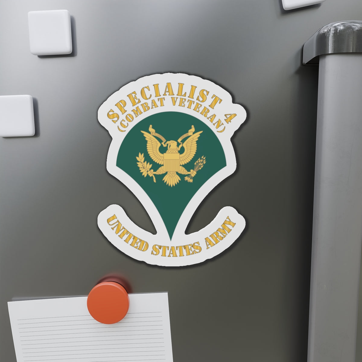 Die-Cut Magnets - Army - Enlisted - SPC 4 - Specialist 4  - Std - Combat Veteran X 300
