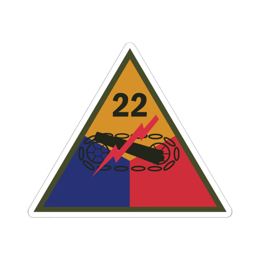 Kiss-Cut Stickers - SSI - 22nd Armored Division X 300
