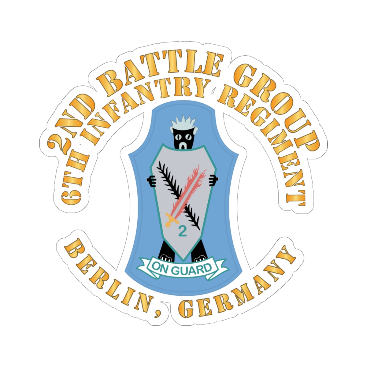 Kiss-Cut Stickers - 2nd Battlegroup - 6th Infantry Regt - Berlin Bde, Germany X 300