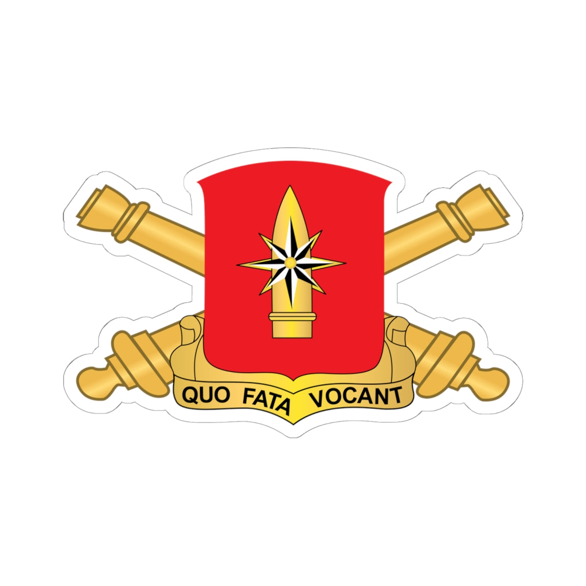 Kiss-Cut Stickers - 43rd Field Artillery Battalion - Red w Branch wo Txt X 300