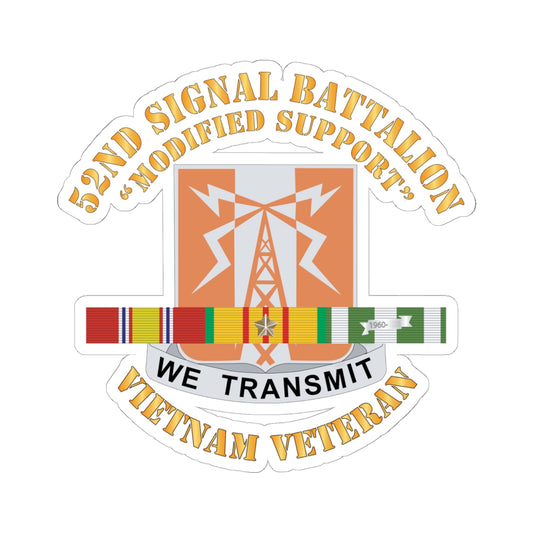 Kiss-Cut Stickers - 52nd Signal Battalion (Modified Support) w SVC Ribbon X 300