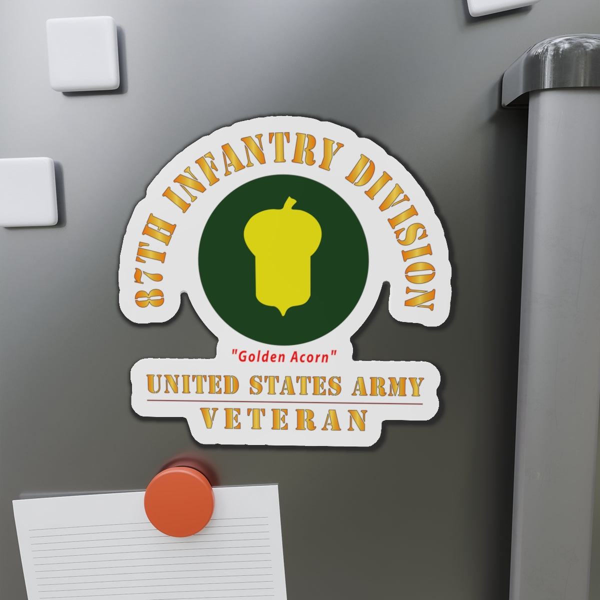 Die-Cut Magnets - Army - SSI - 87th Infantry Division - Golden Acorn - US Army Veteran X 300