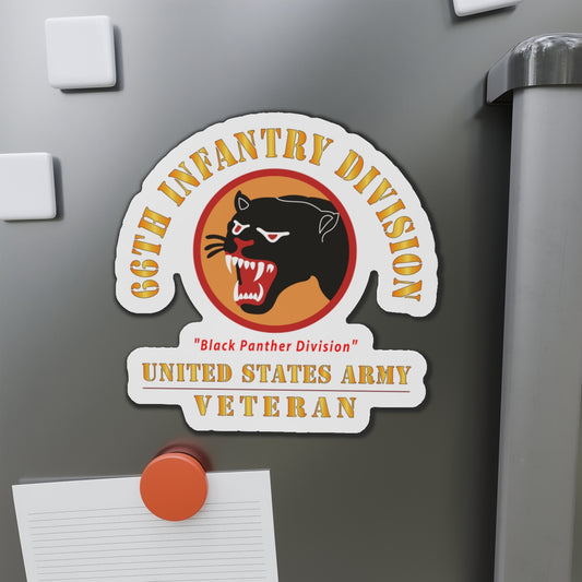 Die-Cut Magnets - Army - SSI - 66th Infantry Division - Black Panther Division - US Army Veteran X 300