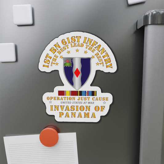 Die-Cut Magnets - Just Cause - 1st Bn 61st Infantry w Svc Ribbons wo DS