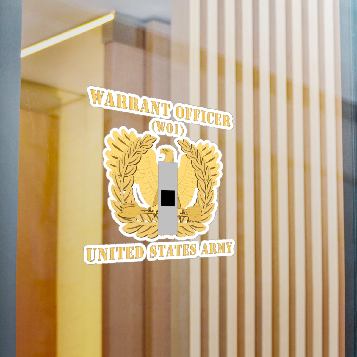 Kiss-Cut Vinyl Decals - Army - Warrant Officer - W01 - Flat - Eagle and Bar X 300