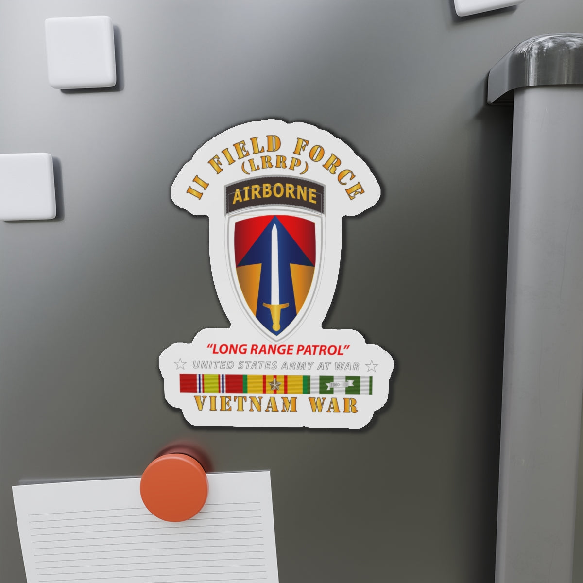 Die-Cut Magnets - II Field Force - Airborne Tab - LRP - Vietnam w VN SVC