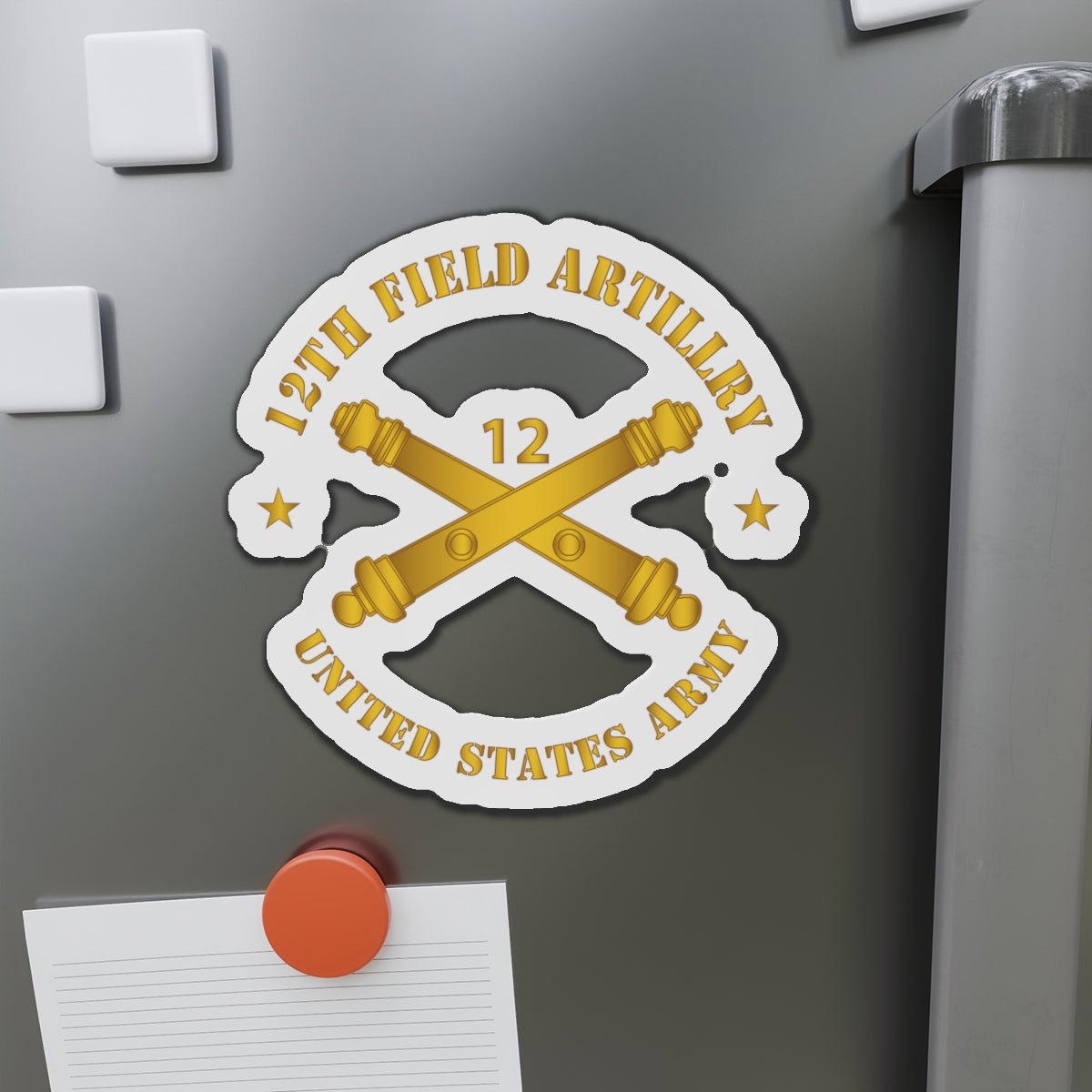Die-Cut Magnets - Army - 12th Artillery Regiment w Branch - US Army