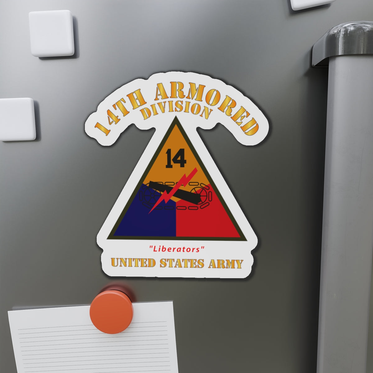 Die-Cut Magnets - Army - SSI - 14th Armored Division - Liberators - US Army X 300