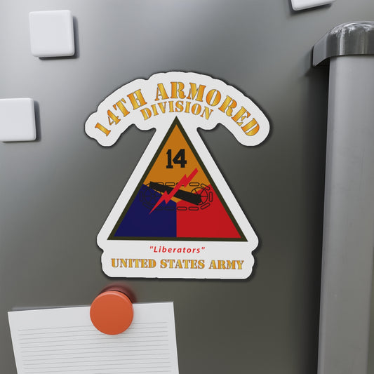 Die-Cut Magnets - Army - SSI - 14th Armored Division - Liberators - US Army X 300