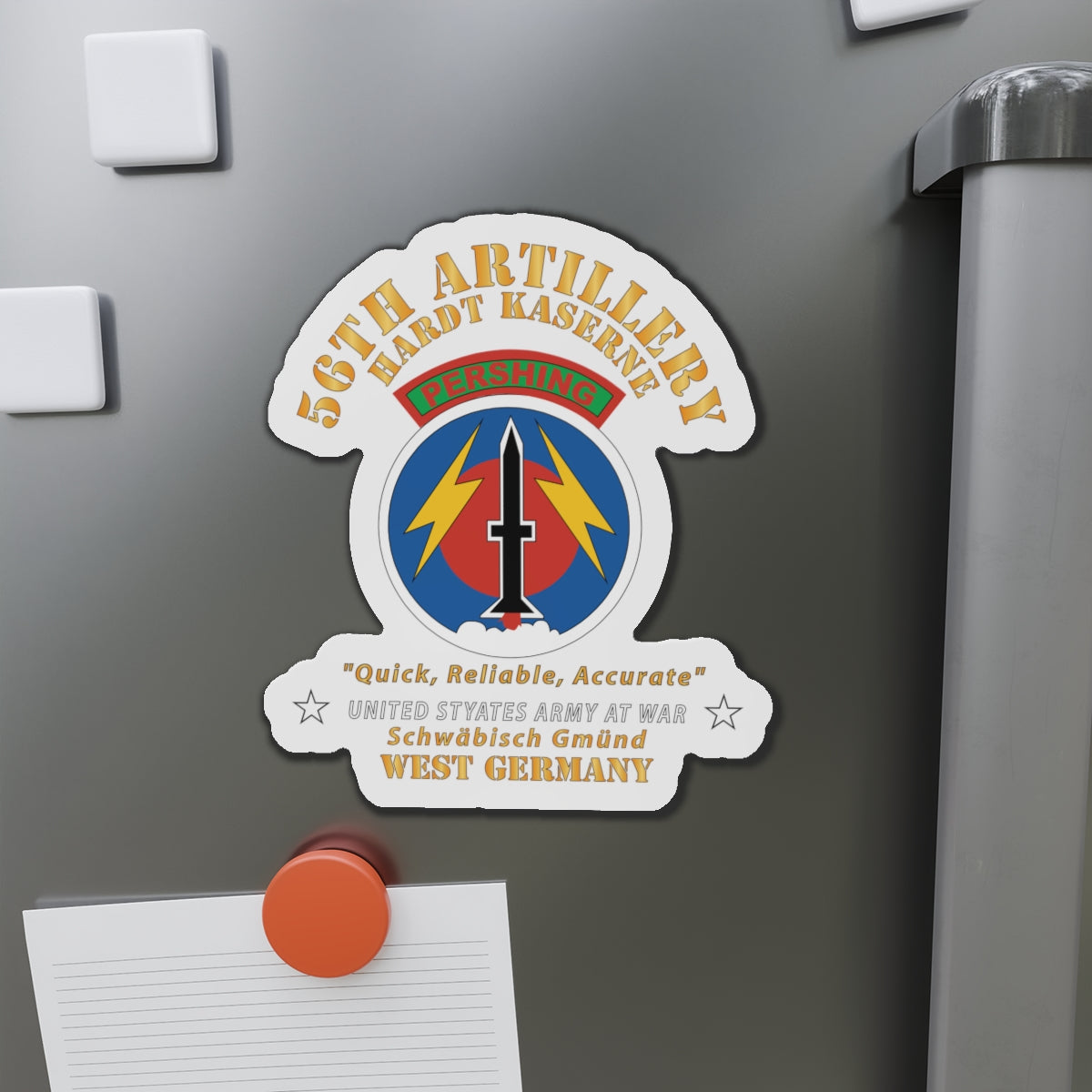 Die-Cut Magnets - Army - 56th Artillery Command - Pershing - Hardt Kaserne X 300