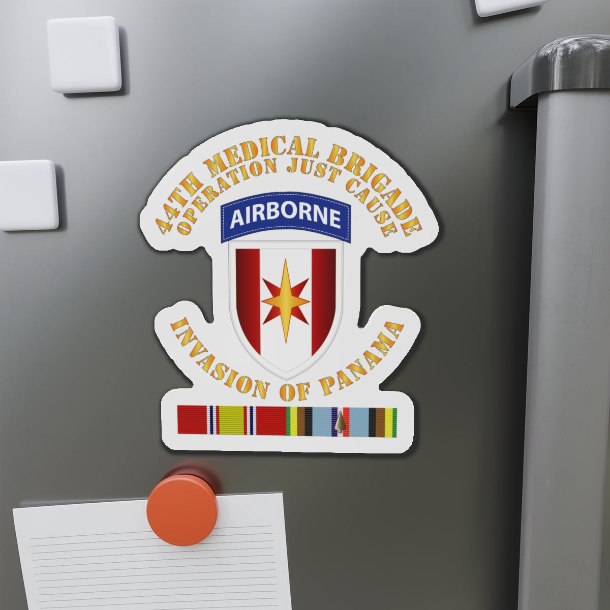 Die-Cut Magnets - Army - Just Cause - 44th Med Bde Operation Just Cause Panama w Svc Ribbons