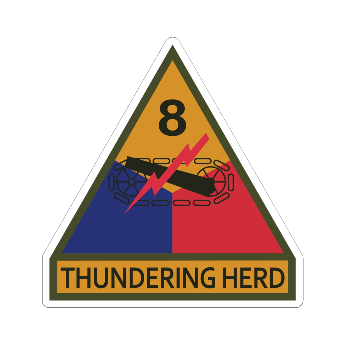 Kiss-Cut Stickers - SSI - 8th Armored Division w Name Tape X 300