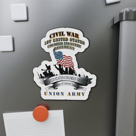 Die-Cut Magnets -SSI -Civil War - 1st United States Colored Infantry Regiment with USCT Bureau Banner - USA X 300