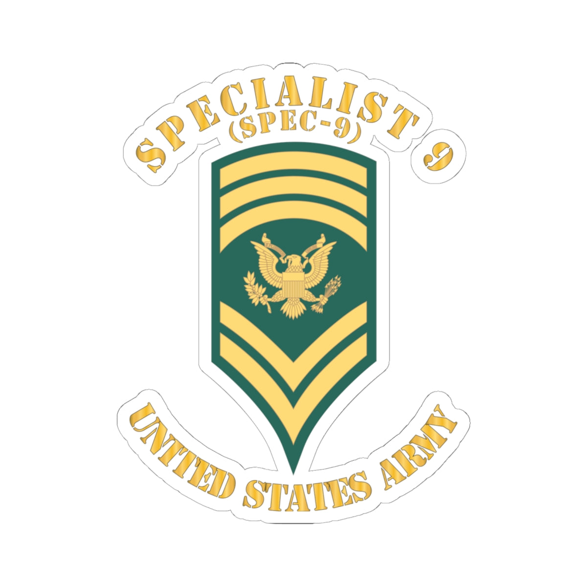Kiss-Cut Stickers Army - Army - Enlisted - SPEC 9 - Specialist 9  - Std X 300