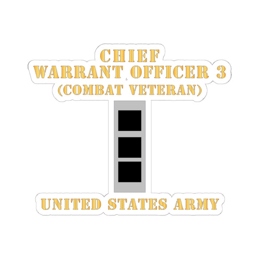 Kiss-Cut Stickers - Army - Chief Warrant Officer 3 - CW03 - Combat Veteran - Flat - X 300