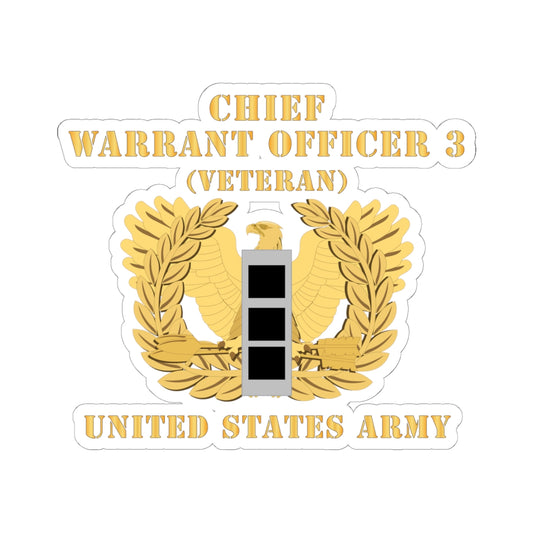 Kiss-Cut Stickers - Army - Chief Warrant Officer - CW03 - Veteran - Flat - Eagle and Bar X 300