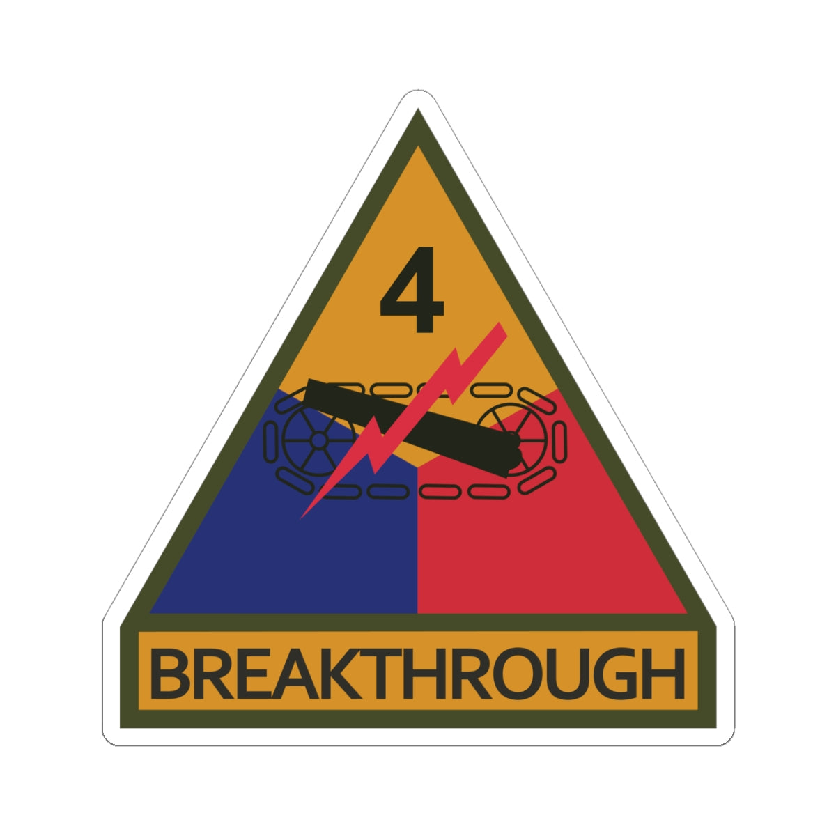 Kiss-Cut Stickers - SSI - 4th Armored Division w Name Tape X 300