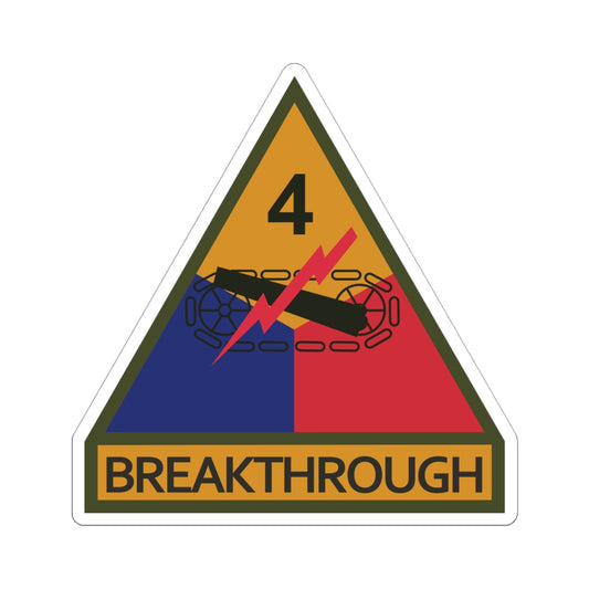 Kiss-Cut Stickers - SSI - 4th Armored Division w Name Tape X 300