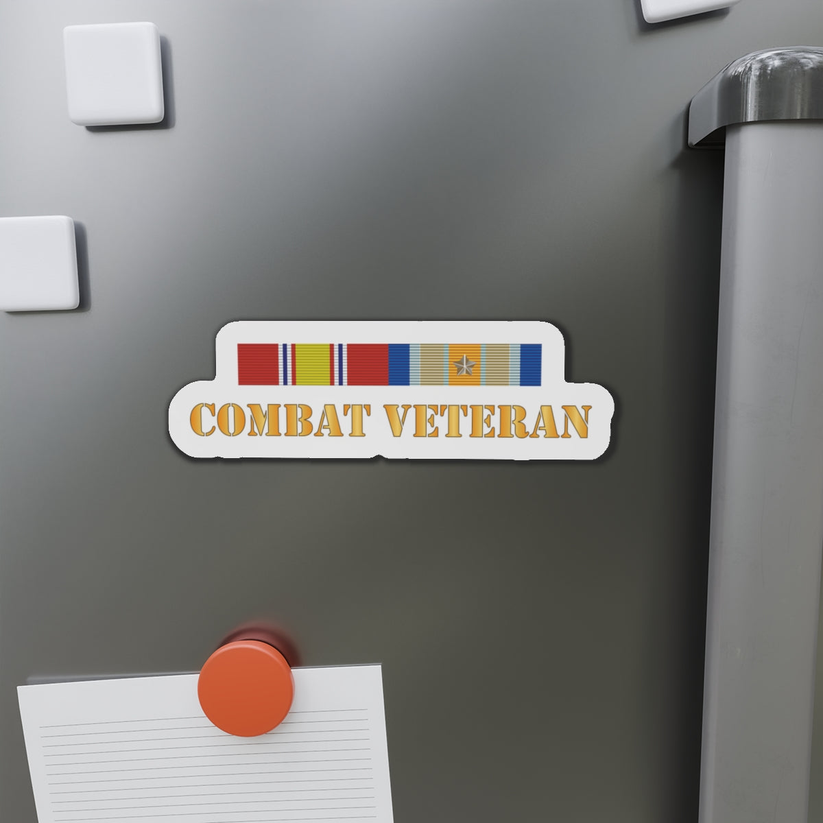 Die-Cut Magnets - Army - Combat Veteran w Opn Inherent Resolve (OIR) SVC Bar  w Cbt Vet Only Txt X 300