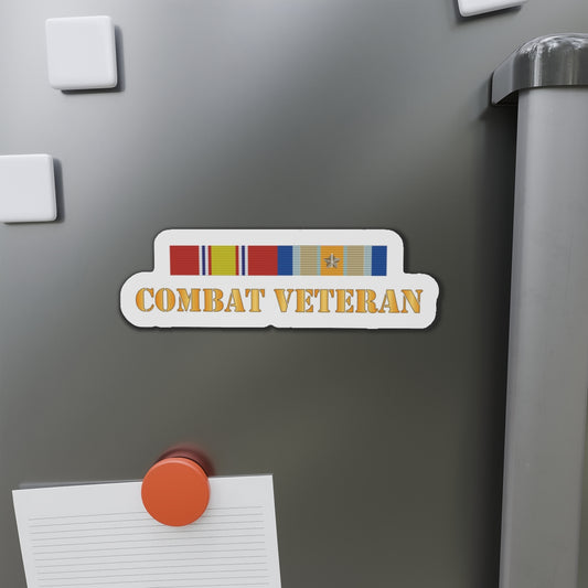 Die-Cut Magnets - Army - Combat Veteran w Opn Inherent Resolve (OIR) SVC Bar  w Cbt Vet Only Txt X 300