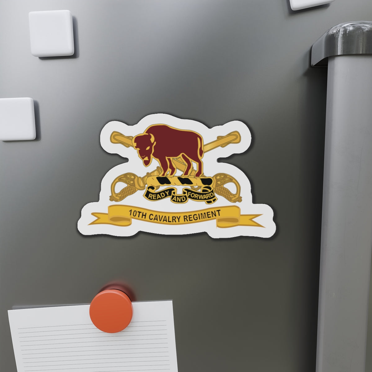 Die-Cut Magnets -SSI- Army  - 10th Cavalry Regiment w Br - Ribbon X 300