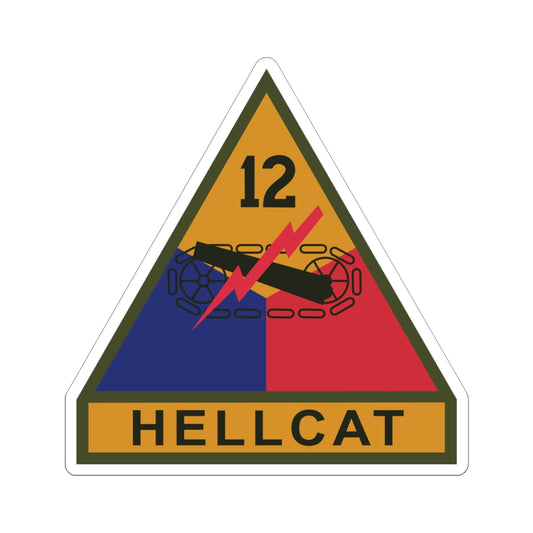 Kiss-Cut Stickers - SSI - 12th Armored Division w Name Tape X 300