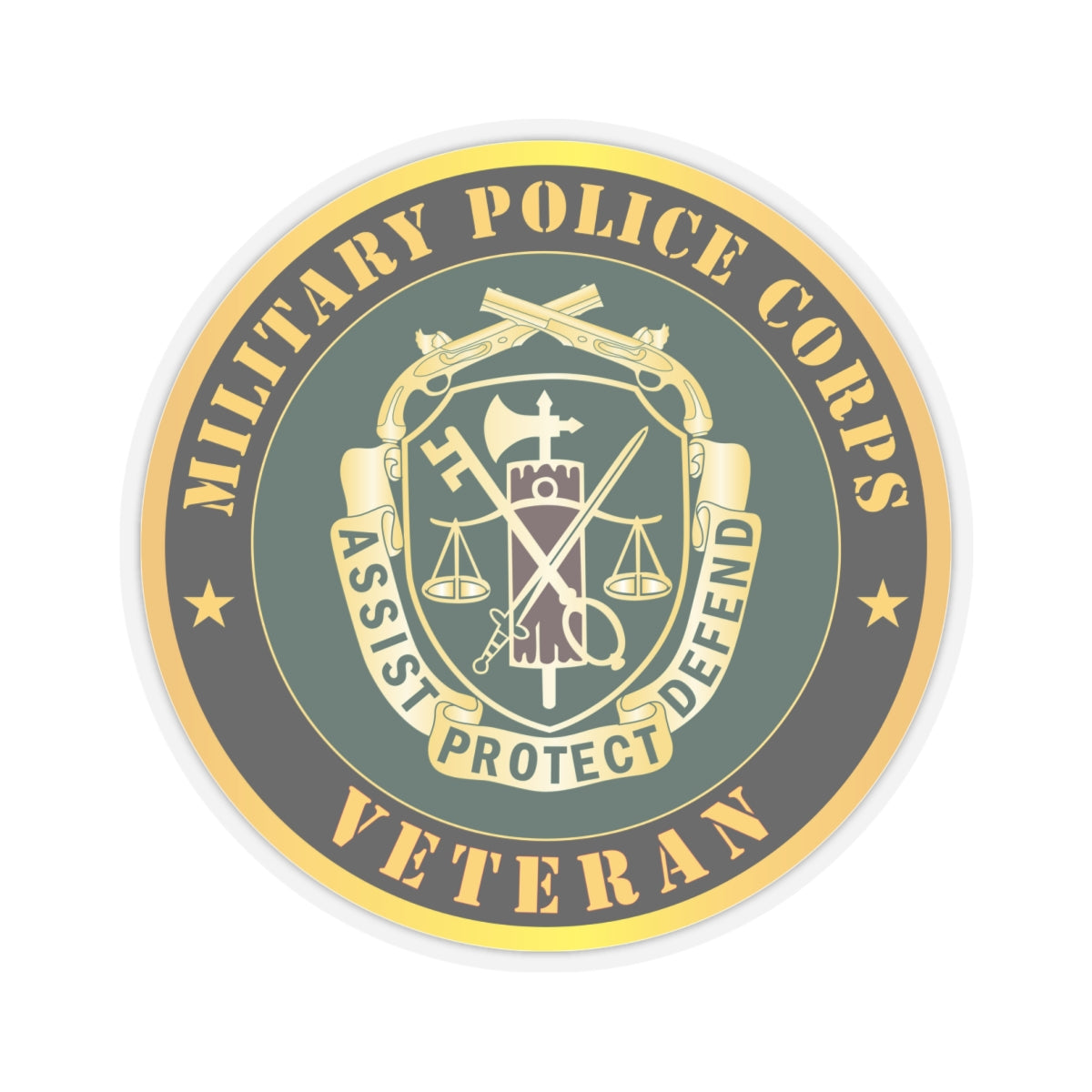 Kiss - Cut Stickers - Army - Military Police Corps Regimental Crest - Veteran X 300