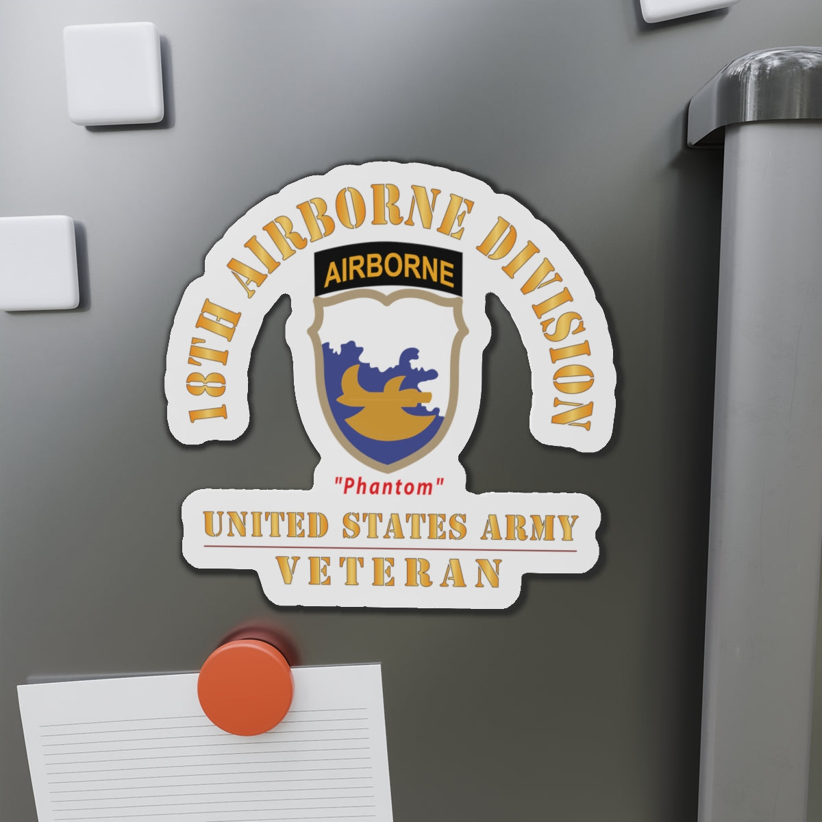Die-Cut Magnets - Army - SSI - 18th Airborne Division - Phantom - US Army Veteran X 300