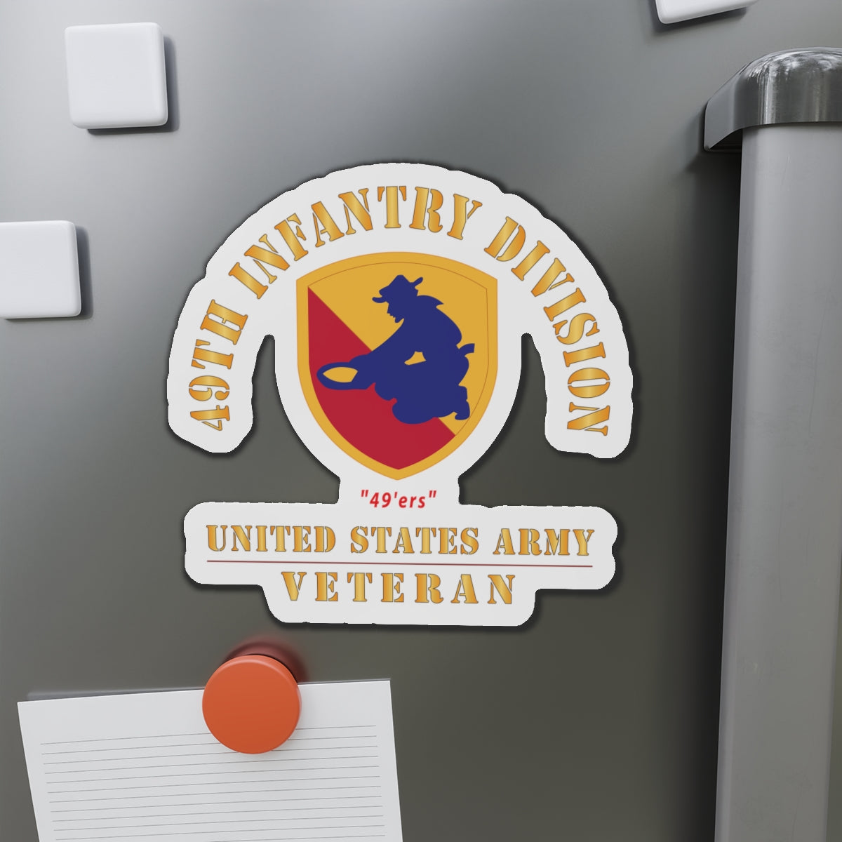 Die-Cut Magnets - Army - SSI - 49th Infantry Division (1947-1968) - 49'ers - US Army Veteran X 300