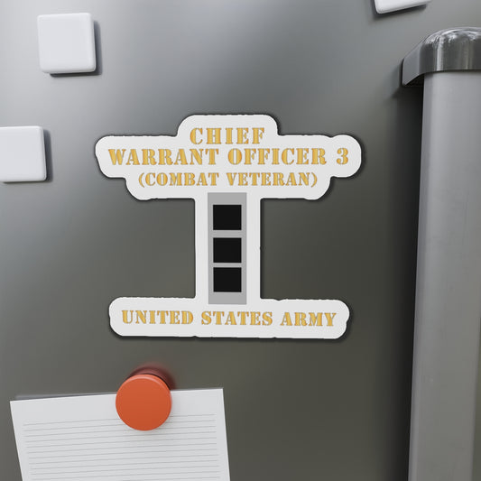 Die-Cut Magnets -SSI - Army - Chief Warrant Officer 3 - CW03 - Combat Veteran - Flat - X 300