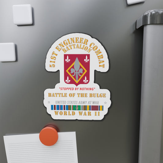 Die-Cut Magnets - 51st Engineer Combat Battalion - Stopped by Nothing - Bulge -  EUR SVC X 300