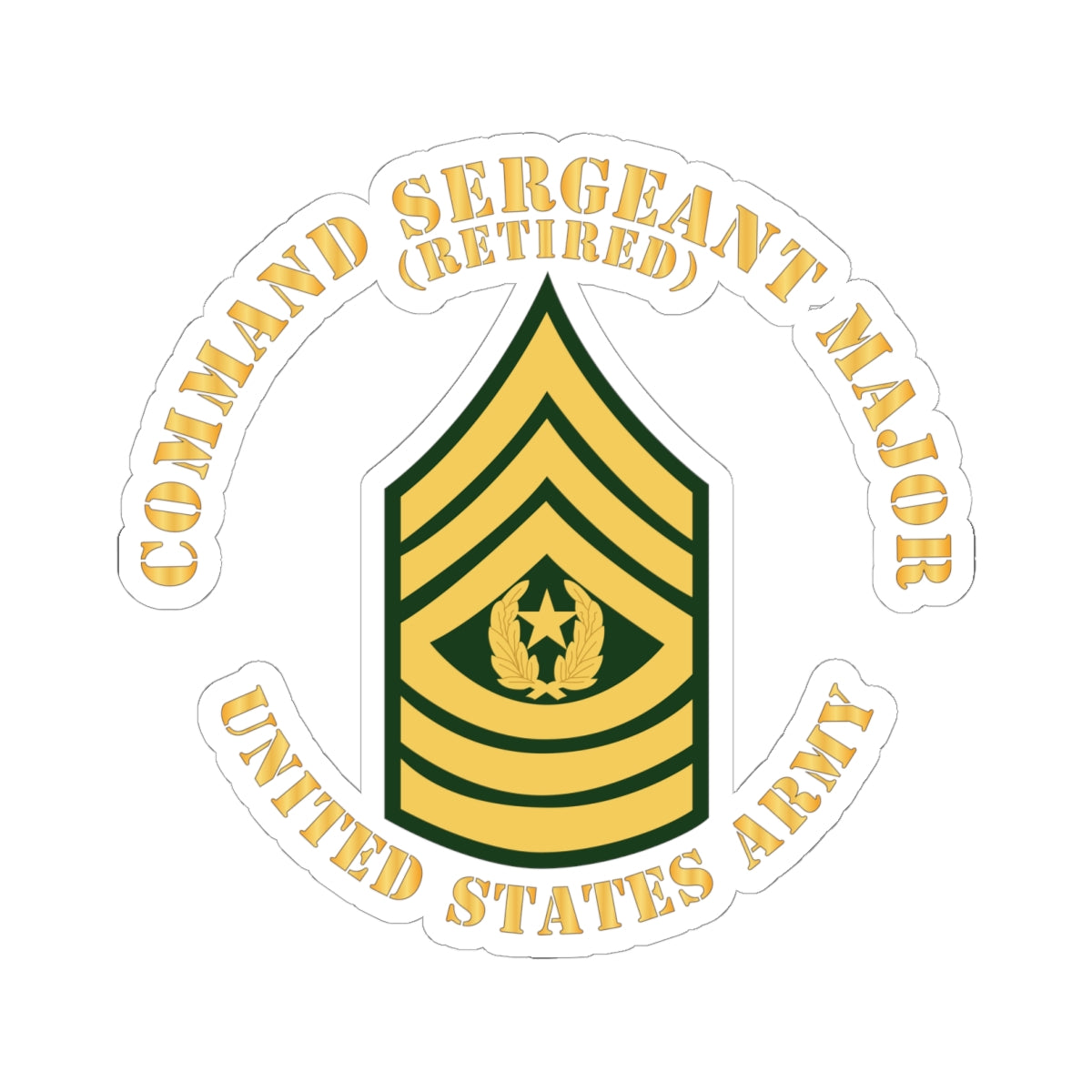 Kiss-Cut Stickers - Army - Command Sergeant Major - CSM - Retired - Flat X 300