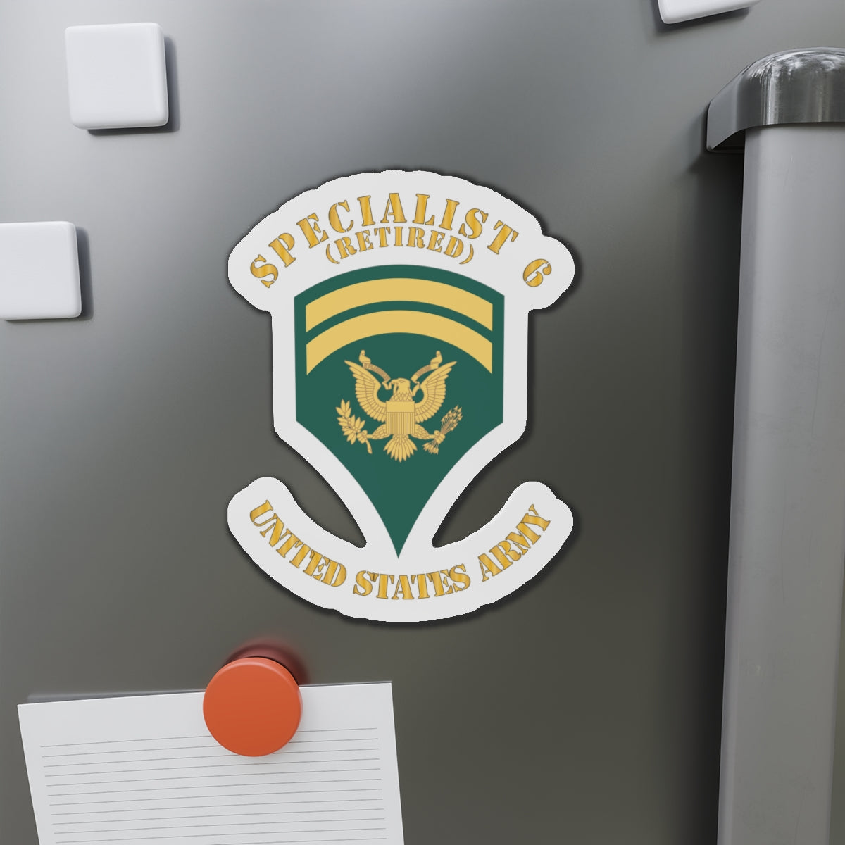 Die-Cut Magnets - Army - Enlisted - SPEC 6 - Specialist 6  - Std - Retired X 300