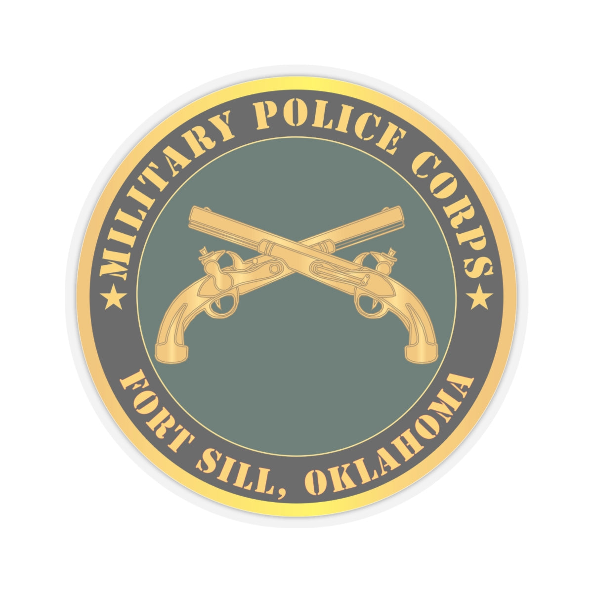Kiss - Cut Stickers - Army - Military Police - Branch - Fort Sill, OK X 300