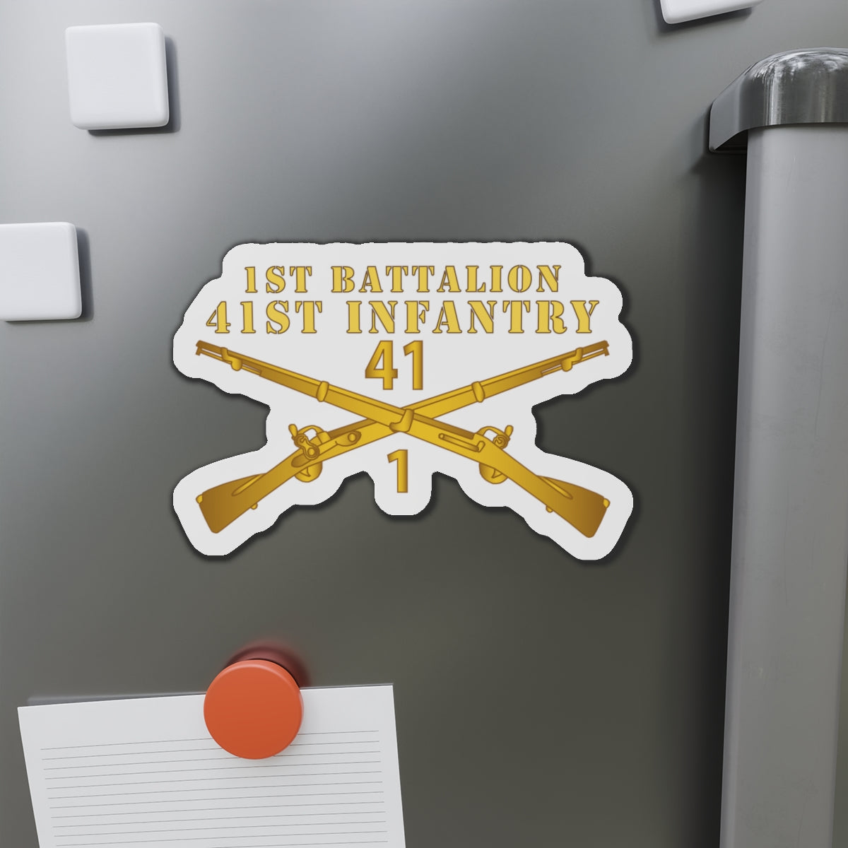 Die-Cut Magnets - Army - 1st Bn 41st  Infantry X 300 - Hat