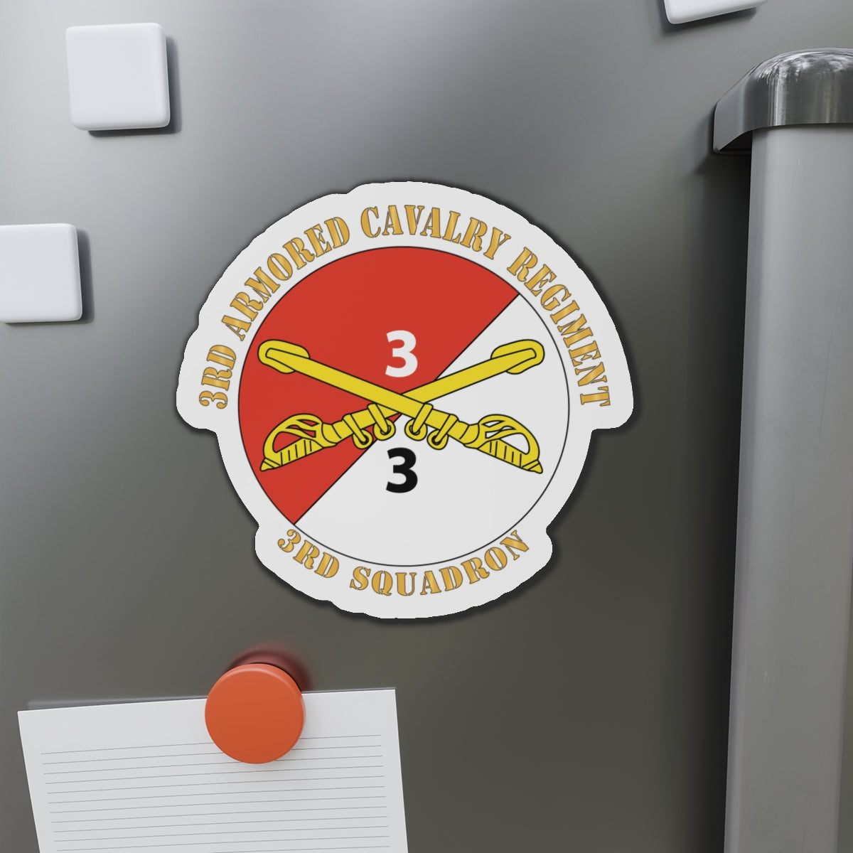 Die-Cut Magnets -SSI -Army - 3rd Squadron - 3rd Armored Cavalry Regiment with Text X 300