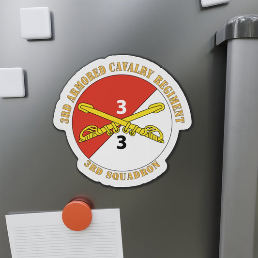 Die-Cut Magnets -SSI -Army - 3rd Squadron - 3rd Armored Cavalry Regiment with Text X 300