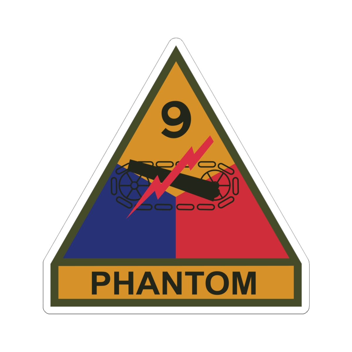 Kiss-Cut Stickers - SSI - 9th Armored Division w Name Tape X 300