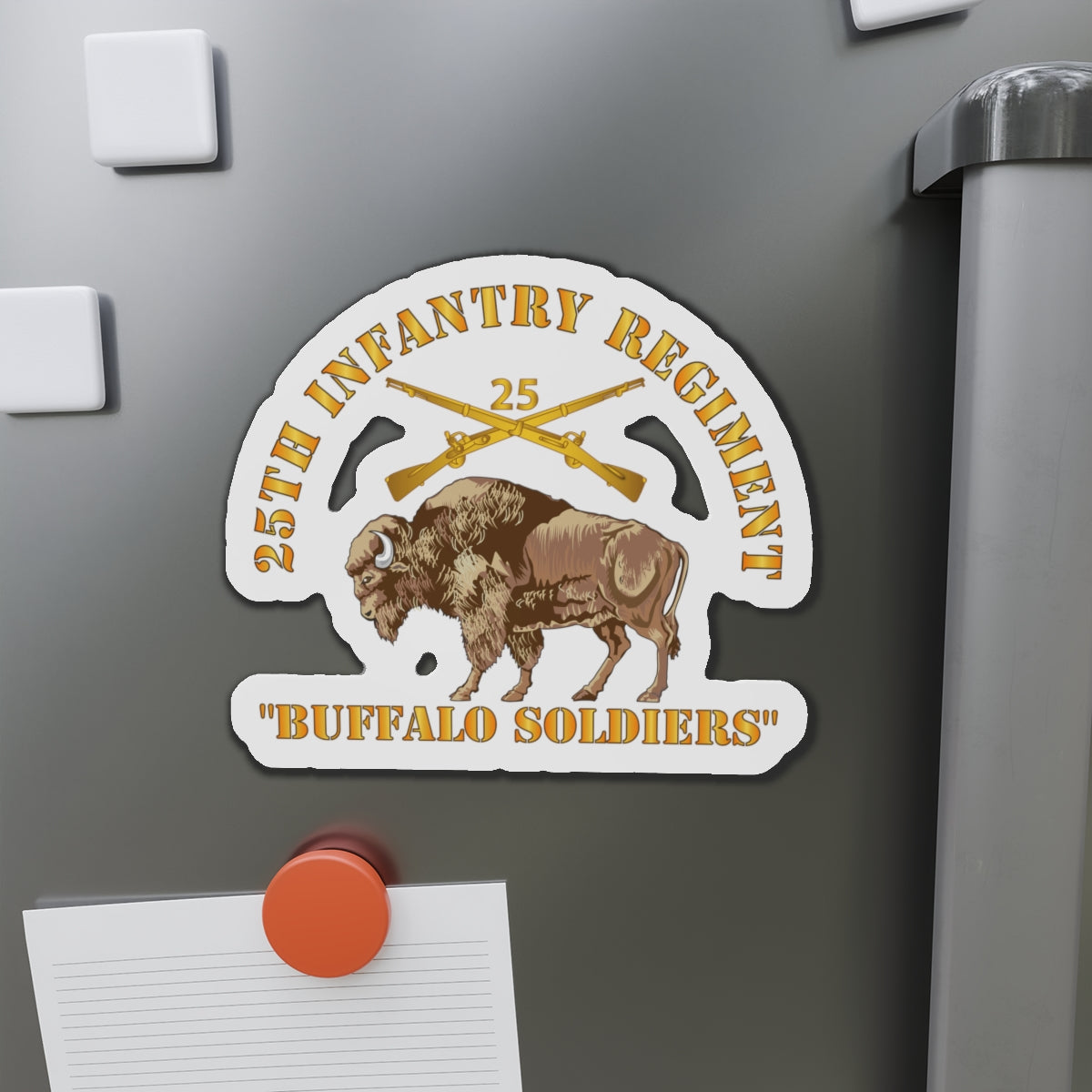 Die-Cut Magnets - 25th Infantry Regiment - Buffalo Soldiers w 25th Inf Branch Insignia