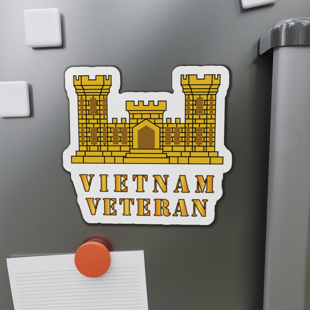 Die-Cut Magnets - Army - Engineer Branch - Vietnam Veteran