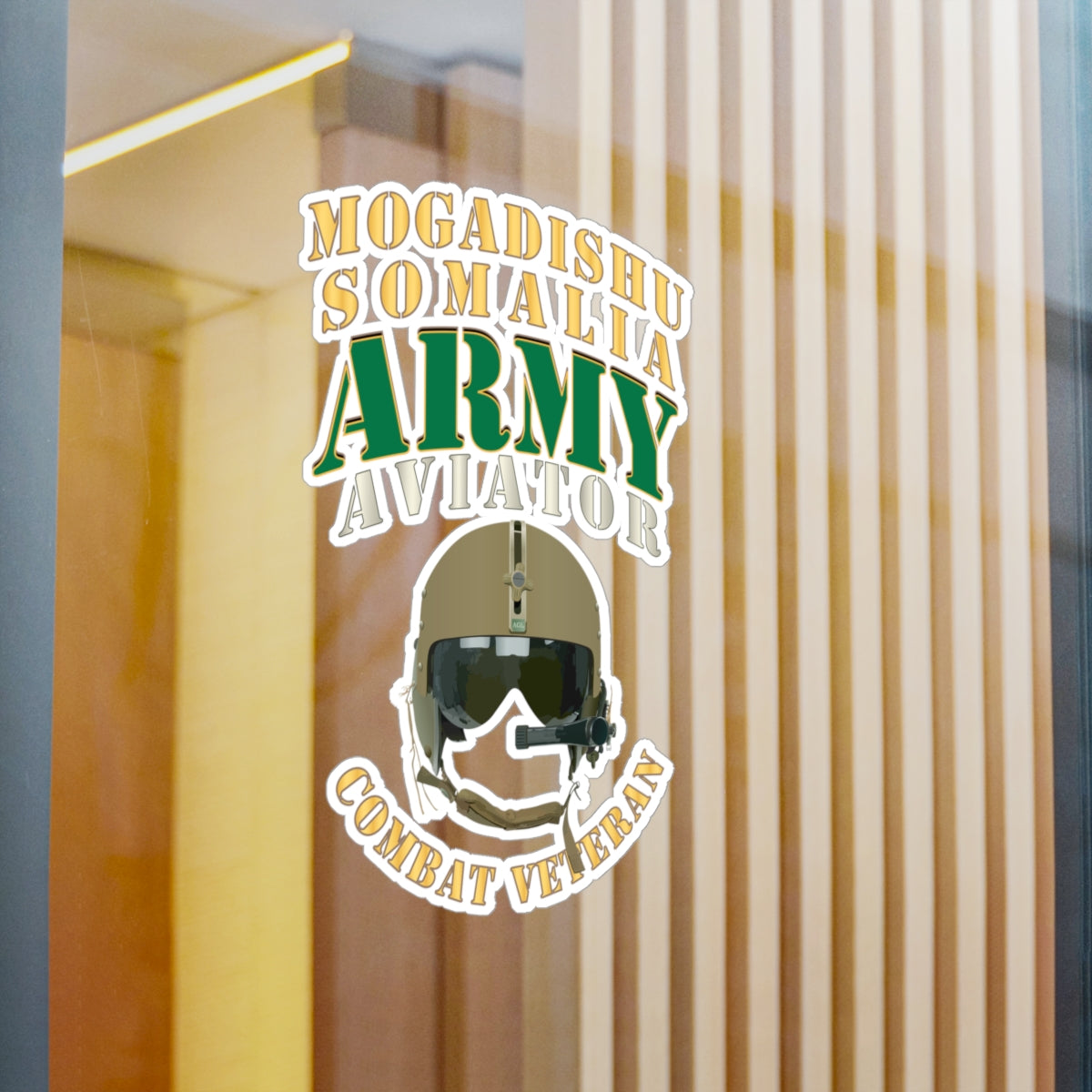 Kiss-Cut Vinyl Decals - Army - ARMY -  Aviator - Mogadishu, Somalia- Combat Vet X 300
