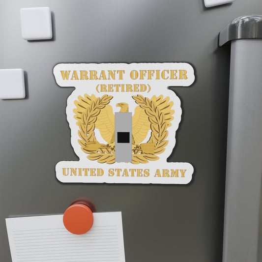 Die-Cut Magnets -SSI -  Army - Warrant Officer - W01 - Retired - Flat - Eagle and Bar X 300