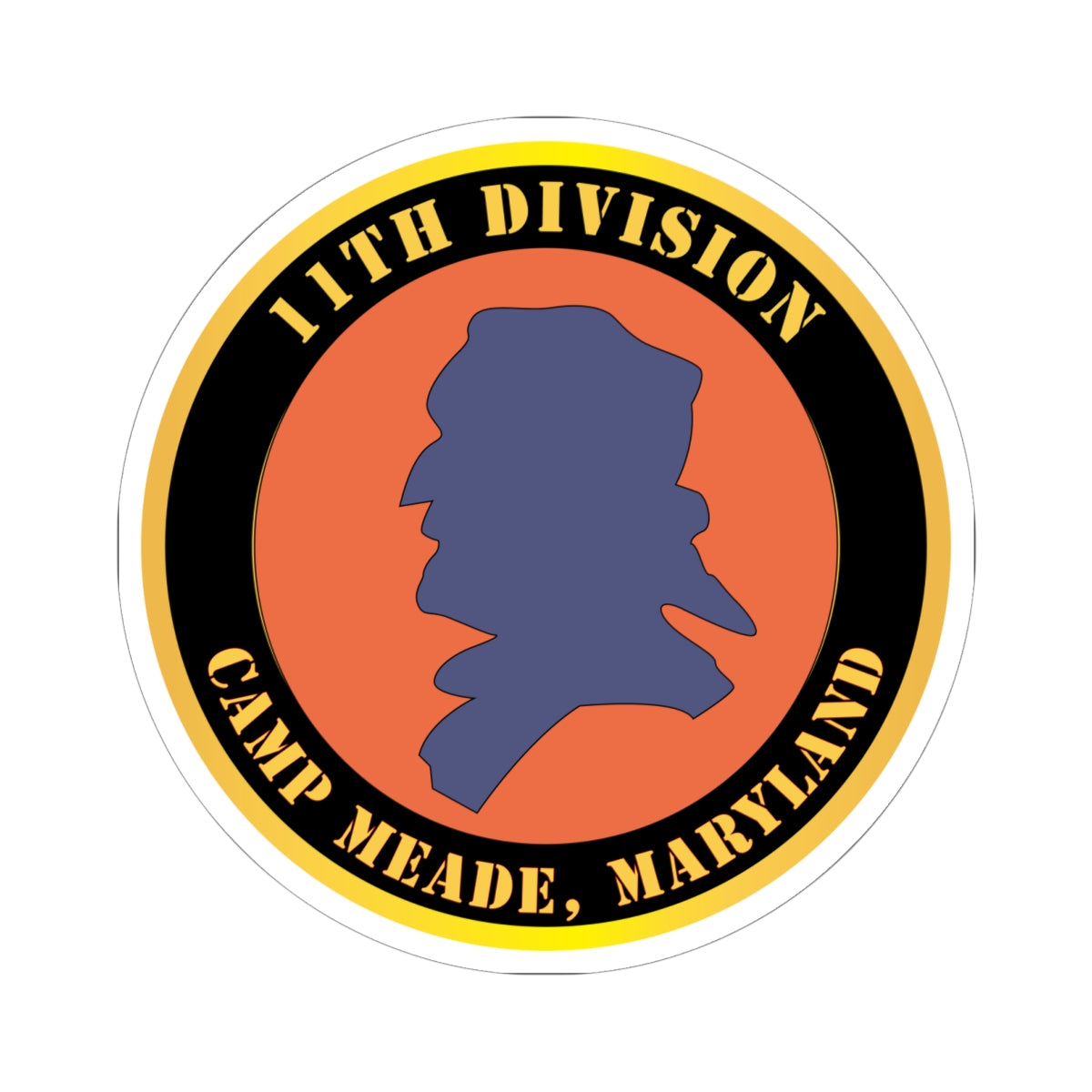 Kiss-Cut Stickers - Army - 11th Division - Camp Meade, Maryland X 300