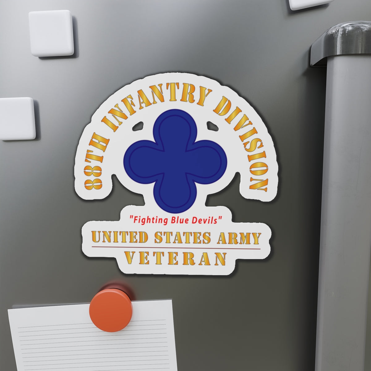 Die-Cut Magnets - Army - SSI - 88th Infantry Division - Fighting Blue Devils - US Army Veteran X 300