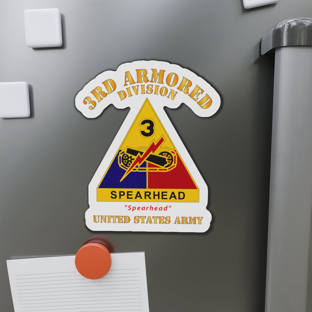 Die-Cut Magnets - Army - DUI - 3rd Armored Division - Spearhead - US Army X 300