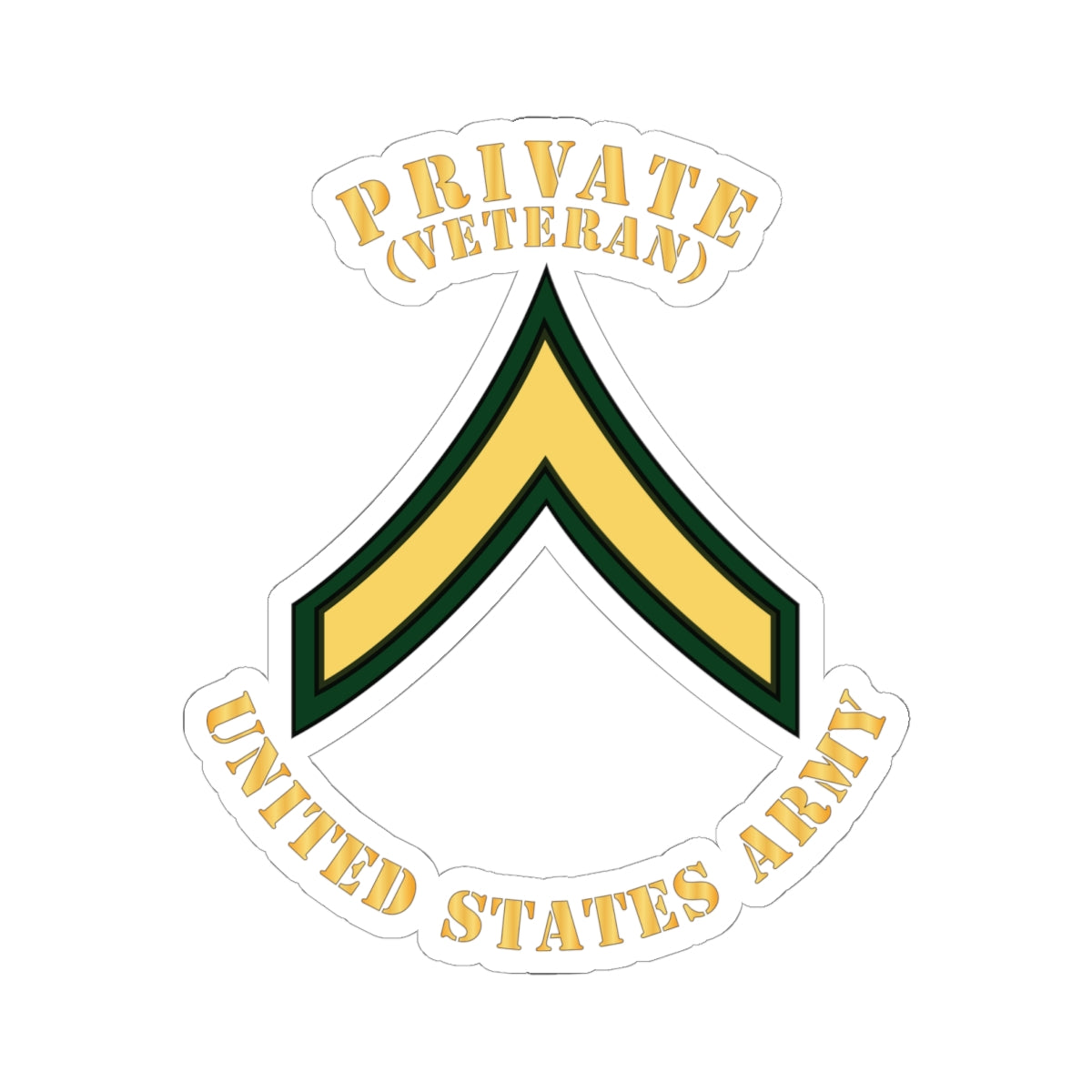 Kiss-Cut Stickers - Army - Private - PV2 - Veteran - Flat X 300