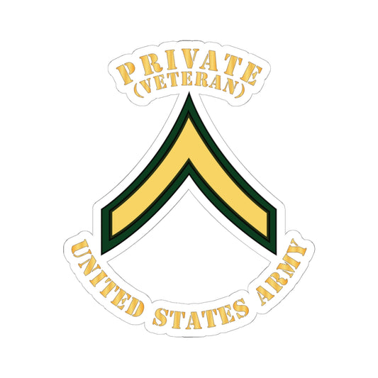 Kiss-Cut Stickers - Army - Private - PV2 - Veteran - Flat X 300