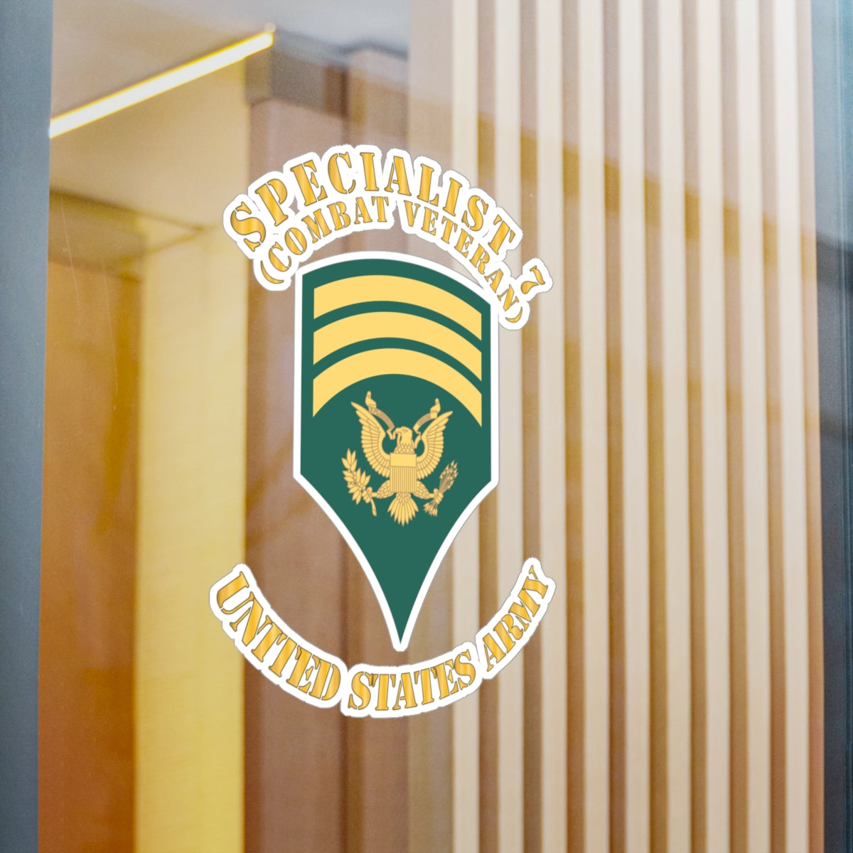 Kiss-Cut Vinyl Decals - Army - Enlisted - SPEC 7 - Specialist 7  - Std - Combat Veteran X 300