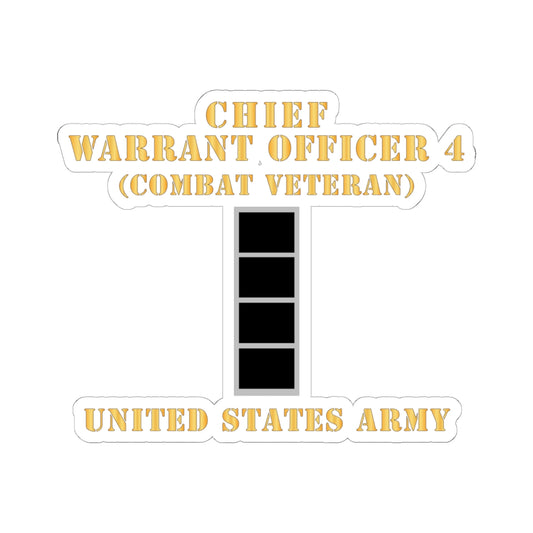 Kiss-Cut Stickers - Army - Chief Warrant Officer 4 - CW04 - Combat Veteran - Flat - X 300